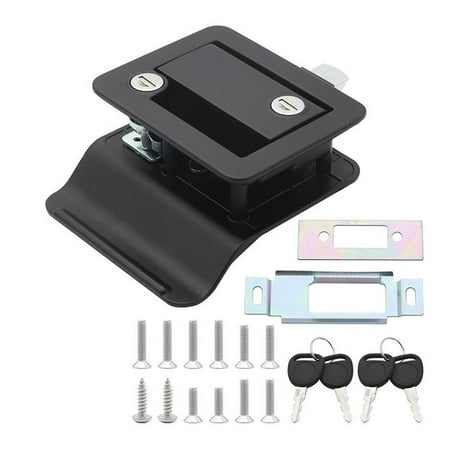 

RV Trailer Entry Door Lock RV Door Lock Replacement Double Open Door with Deadbolt Computer Key Door Handle Black