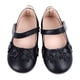 thumbnail image 1 of Zapatos de vestir planos cómodos Nikou de Cuero PU para niños con suela suave y flores color negro 21, 1 of 15