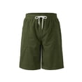 thumbnail image 5 of Zimjoy Men's Corduroy Shorts Loose Elastic Drawstring Bermuda Soft Knee Length Summer Shorts with Large Pockets, Army Green L, 5 of 5