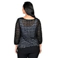 thumbnail image 3 of RWB Womens Long 3/4 Sleeve Cotton Acrylic Sweater Black Small, 3 of 3