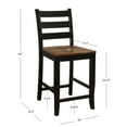 thumbnail image 6 of Powell Colm 24" Indoor Counter Stools, set of 2, Black/Wire Brushed Oak, 6 of 11