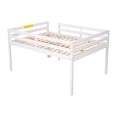 thumbnail image 5 of Hassch Full Size Low Loft Bed with Guardrail & Ladder, Spacious Under-Bed Storage Space, Pine Wood Bed Frame for Apartment Dorminature, White, 5 of 6