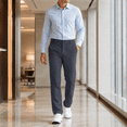 thumbnail image 6 of YAPPO Men's Golf Pants Classic Fit Stretch Dress Pants Lightweight Flat Front Work Casual Pants with 4 Pockets, 29", 31", 33" Inseam, 6 of 8
