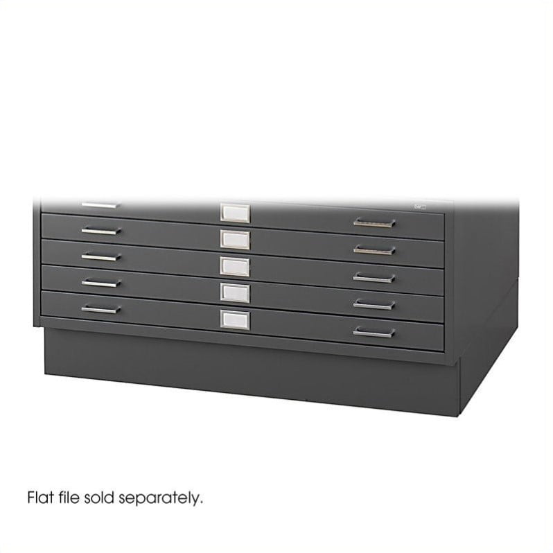 safco closed low base for 4986 and 4996 flat file cabinets in black