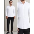 thumbnail image 4 of DARING DIVA Men's Soft Long Sleeve Button Down Business Formal Dress Shirt S White, 4 of 5