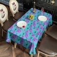 thumbnail image 2 of Daisy Flower Blue Blooms Pattern Rectangle Tablecloth 60"x120",Waterproof Polyester Rectangle Table Cloth, Wipeable Spillproof Polyester Tablecloth for Dining, Camping, Indoor and Outdoor, 2 of 6
