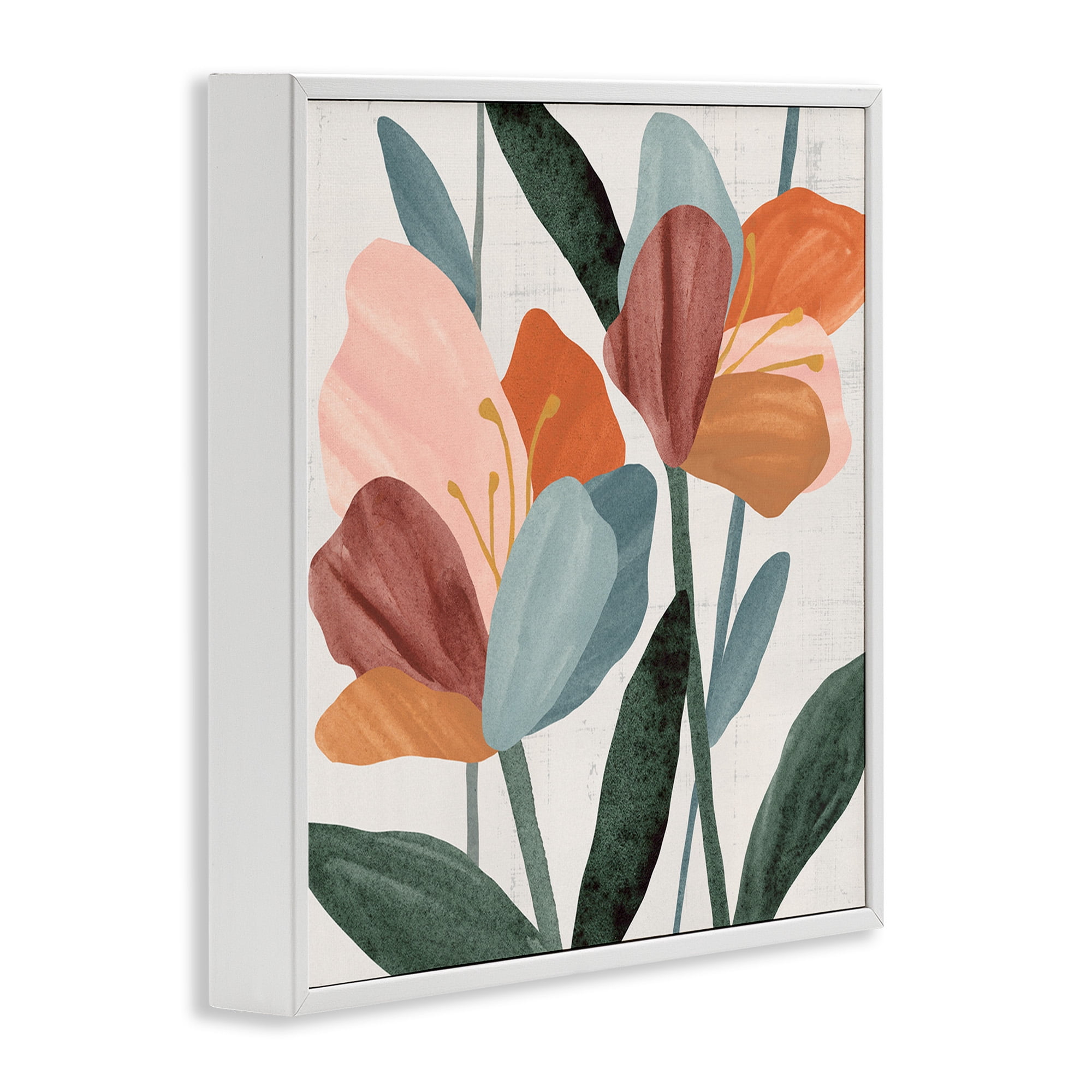 Stupell Industries Abstract Azalea Flower Petals Botanical & Floral Painting White Framed Art Print Wall Art, 12 x 12