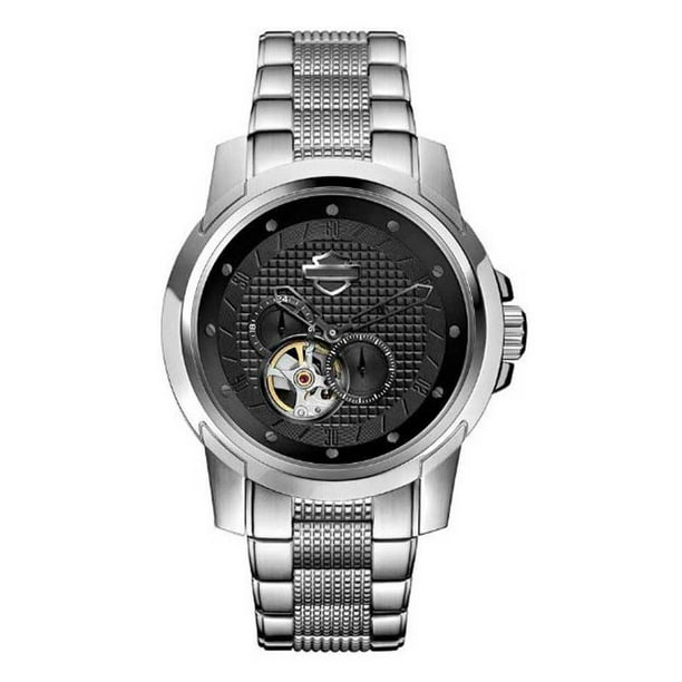 Davidson Men's Bulova Automatic Black Dial Stainless Steel Bracelet Watch - Walmart.com