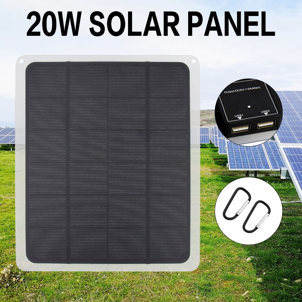 Tomshine 20W DC 5V Solar Panel Monocrystalline Solar with Dual Output