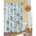 thumbnail image 2 of Teal Blue Pumpkin Shower Curtain Set ，Waterproof Fabric Shower Curtains Fall Green Leaves Botanical Thanksgiving Shower Curtains for Bathroom,Bathroom Decor 48"x72", 2 of 7