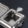 thumbnail image 4 of Cenicero de bolsillo, caja de cenicero de metal Cenicero de bolsillo de hojalata Cenicero de bolsillo cuadrado de acero inoxidable Cenicero de metal gris claro con tapa para fumar, 4 of 4