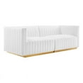 thumbnail image 2 of Modway Conjure Channel Tufted Performance Velvet Loveseat in Gold/White, 2 of 5