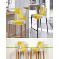 thumbnail image 5 of Yellow Abstract Bar Stool Covers Set of 2, Grey Geometric Oil Painting Vintage Gradient Stretch Bar Chair Covers with Backs, Removable Pub Counter Height Chair Cover for Kitchen Dining Room Cafe, 5 of 7