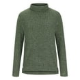 thumbnail image 2 of Lovskoo Sweaters for Women Casual Solid Pullover Round-Neck Turtleneck Long Sleeve Blouse Loose Blouse Tops Green, 2 of 5