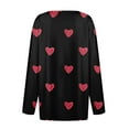 thumbnail image 4 of Resicozy Women Valentines Shirts Henley Neck Long Sleeve Casual Heart Printed Fashion T Shirt 2026 Black 3XL, 4 of 4