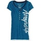 thumbnail image 1 of Camiseta henley a rayas Aeropostale para mujer azul grande, 1 of 1