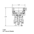 thumbnail image 2 of Legend Valve T-557C 3/4" Self Draining Brass Vacuum Breaker in Chrome, #107-199, 2 of 2