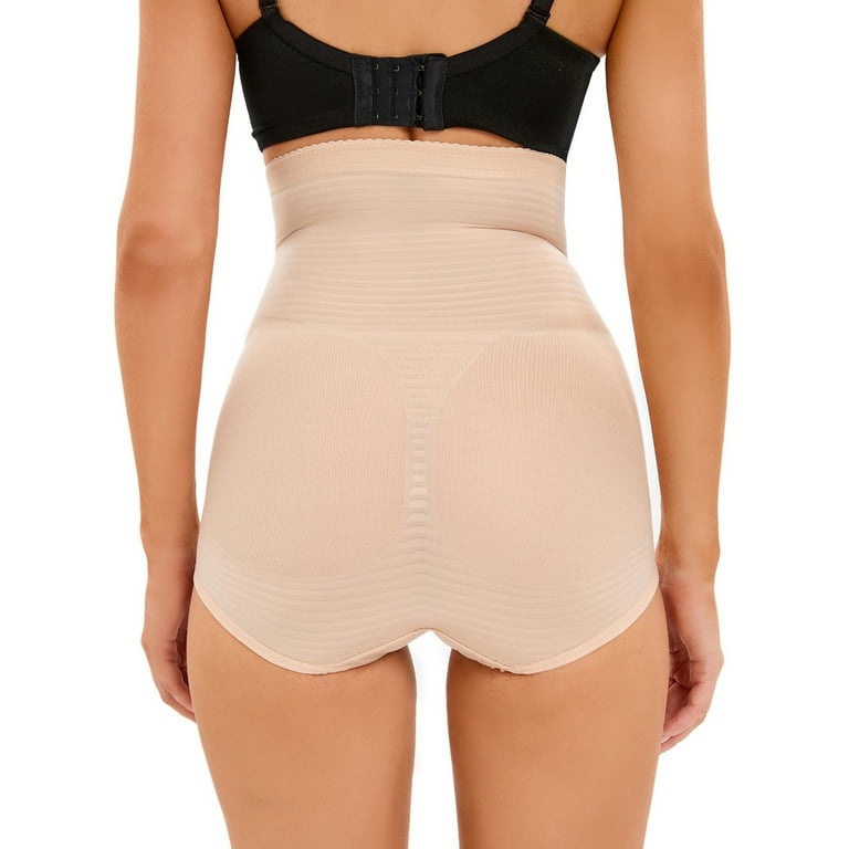 LELINTA Women's Slimming High Waist Trainer Tummy Control Thong Shapewear  Black/Apricot/White 