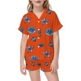 thumbnail image 2 of RMGVDSD Girls 4th of July Outfit Set Girls Pajamas Set Cartoon Print Short Sleeve Shirt And Shorts Sleepwear Set Kids Soft Comfortable Loungewear Outfits 6-7 Years, 2 of 4