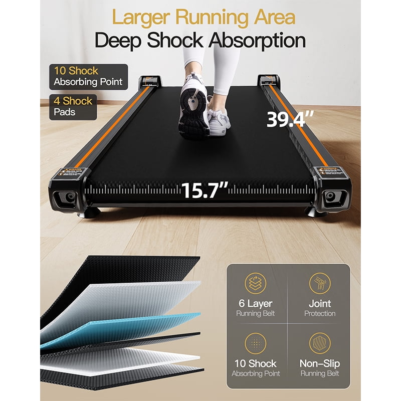 Walking Pad with Incline, 6 IN 1 Under Desk Treadmill,2.5HP Portable Treadmill