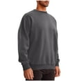 thumbnail image 7 of QUNYINEY Solid Sweatshirt for Men Casual Long Sleeve Gray Crew Neck Tops Pullover Workout Drop Shoulder Loose Sweatshirt, 7 of 7