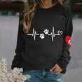 thumbnail image 2 of Brnmxoke Valentines Day 2024 Sweatshirt for Women Dog Paw Love Heart Print Cute Shirts Round Neck Casual Valentine Pullover Long Sleeve Pullover Tops, 2 of 4