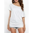thumbnail image 4 of Weardear Women's Off Shoulder Top Plus Size T Shirts Casual Summer Loose Short Sleeve Tunics Tops, 4 of 7