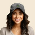thumbnail image 3 of Dalix Gelato Frog Embroidered Womens Cotton Dad Hat Baseball Cap Adjustable in Washed Black, 3 of 5
