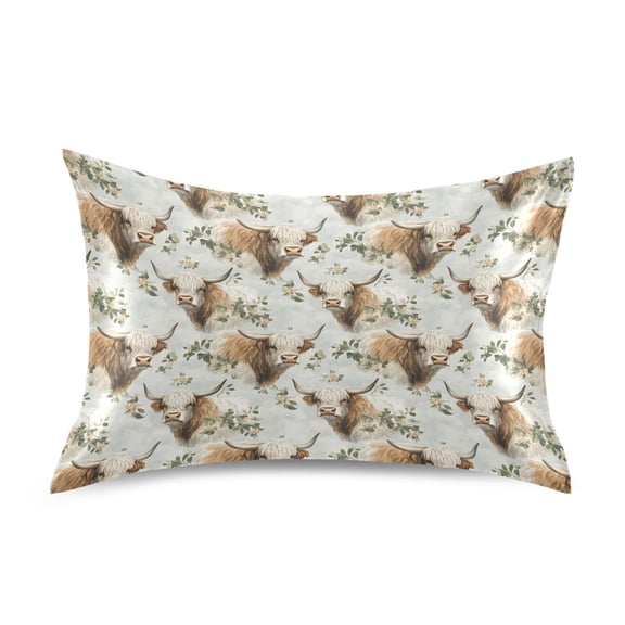 Ryvnso Satin Pillowcase Highland Cattle Pillow Cases Standard Size 26x20in
