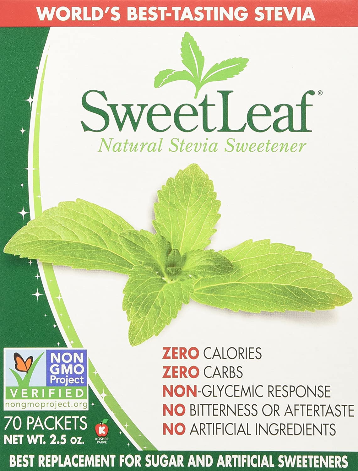 SweetLeaf Natural Stevia Sweetener, 70 Count