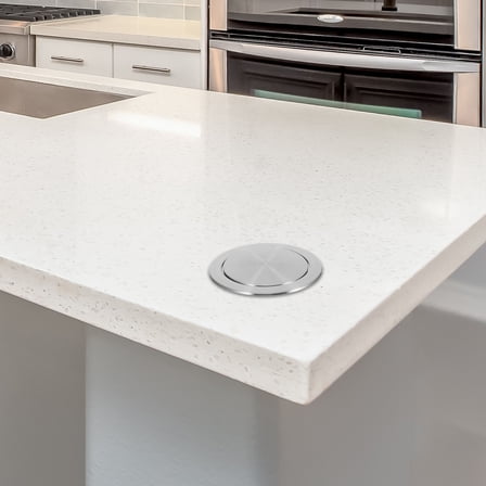 Nicehomfit Kitchen Countertop Trash Lid Silver Stainless Steel 1Set