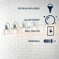 thumbnail image 3 of JONATHAN Y Virginia 42.75" 5-Light Metal/Glass LED Vanity Light, Chrome, 3 of 10