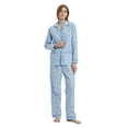 thumbnail image 2 of GLOBAL Women 100% Cotton Pajama Set Long Sleeve Pjs Button Down Comfy Nightwear, 2 of 5