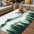 thumbnail image 2 of Fsddascl Mist Forest Mountain Outdoor Rug for Patio/Deck/Porch, Non-Slip Large Area Rug 5 x 8 Ft, Watercolor Plant Nature Landscape Indoor Outdoor Rugs Washable Area Rugs, Camping Rug Carpet, 2 of 5