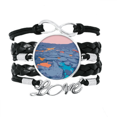 thumbnail image 1 of White Blue Ice Floe Create Bracelet Love Accessory Twisted Leather Knitting Rope Wristband, 1 of 3
