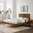 thumbnail image 2 of Modway Marlee Twin Wood Platform Bed With Splayed Legs in Walnut, 2 of 13