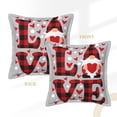 thumbnail image 3 of Bingfone Decorative Pillow Covers 18"X18" Buffalo Plaid Love And Gnome Couch Pillow Cases Modern Farmhouse Covers For Couch Sofa Bed, 3 of 9
