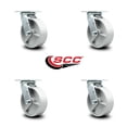 thumbnail image 2 of 6 Inch Semi Steel Wheel Swivel Caster Set with Roller Bearings Service Caster, 2 of 2