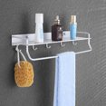 thumbnail image 2 of Bathroom Shelve  Aluminum Shower Caddy Shelf, with Hooks and Towel Rack, No Drilling Adhesive Bathroom Shelf, Kitchen Storage Rack Organizer (Size : 15.7 * 3.9 * 1.5inch), 2 of 7