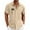 Khaki, variant on Men's Vintage Bowling Shirts Short Sleeve Summer Hawaiian Shirt For Men,Size M-4XL