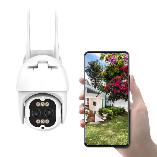 Cámara de seguridad PTZ Pisexur para exteriores con reflector, WiFi de 4 MP, para el hogar, vigilancia digital, visión nocturna, detección de movimiento, IP66, electrónica para niños, organizador de