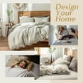 thumbnail image 5 of Simple&Opulence Linen Duvet Cover Set-Pure Linen 2 Pieces Bedding Set, 1 Duvet Cover 68 × 86 Inches and 1 Pillowcase-Coconut Button Collection Soft & Cozy ,Cooling Bedding-Linen/Beige, Twin, 5 of 9