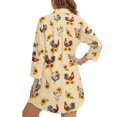 thumbnail image 6 of Renewold Swimsuit Coverup for Women Long Sleeve Button Up Shirt Button Down Shirts for Women Shirt Lightweight Resort Wear with Pocket Fashion Beach Tops, Pastoral Rooster Sunflower Print, S, 6 of 7