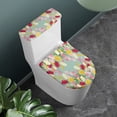 thumbnail image 3 of HELLHERO Roses Toilet Top Cover Set & Elastic Edge Toilet Seat Cover Set for Bathroom Accessories, Polyester Fabric, Stretchy Fabric, 3 of 8