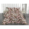 thumbnail image 2 of Ambesonne Spring Quilted Coverlet 3 Pcs, Magnolia Branches Dragonfly, King Size, Coral Dark Peach and Pink, 2 of 4