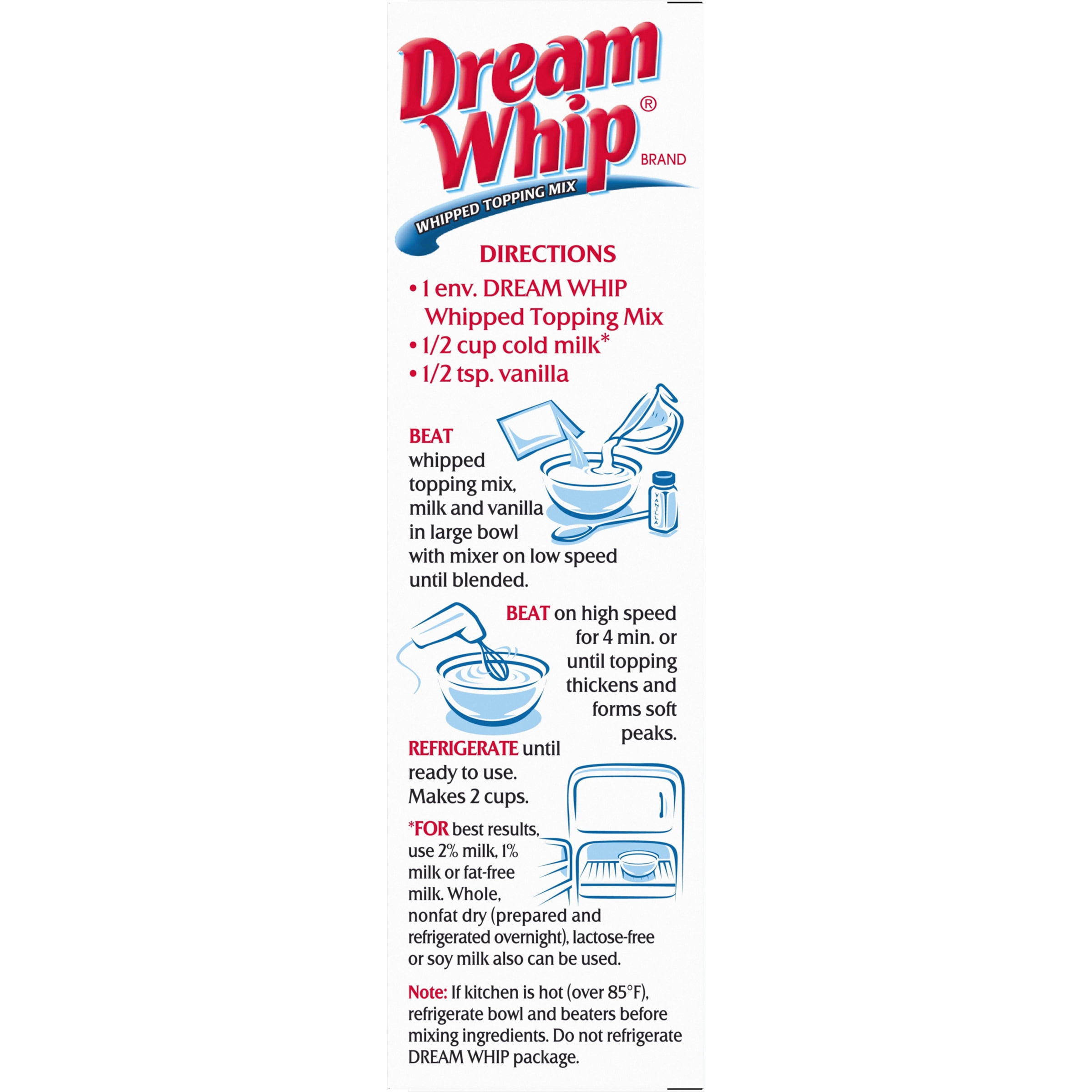 Dream Whip Whipped Topping Mix, Ct Packets ubicaciondepersonas.cdmx