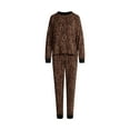 thumbnail image 4 of Joyspun Women's Cozy Lounge Collection Hacci Knit Long Sleeve Top and Joggers Pajama Set, Sizes XS-3X, 4 of 4