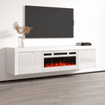 thumbnail image 2 of Dia WH-EF Floating Fireplace TV Stand for TVs up to 80", Modern High Gloss 71" Entertainment Center, Wall Mounted Electric Fireplace TV Media Console with Storage Cabinets, 2 of 8