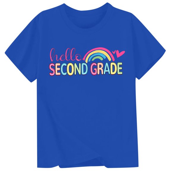 Boys & Girls Crew Neck Short Sleeve T-Shirts,Comfortable Breathable Casual Tops for Daily Back-to-School Outfits