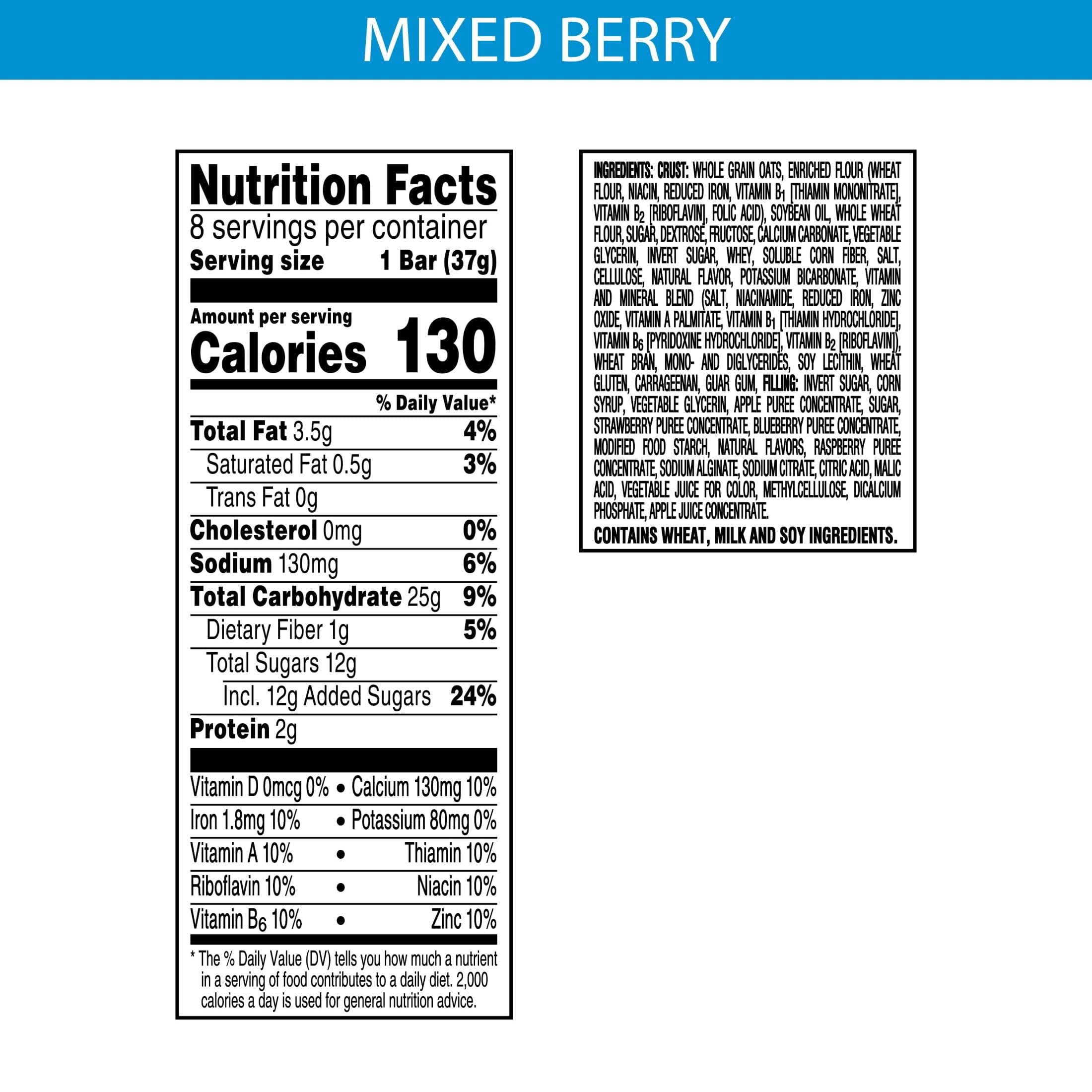 Nutri-Grain Mixed Berry Chewy Soft Baked Breakfast Bars (Pack of 4)